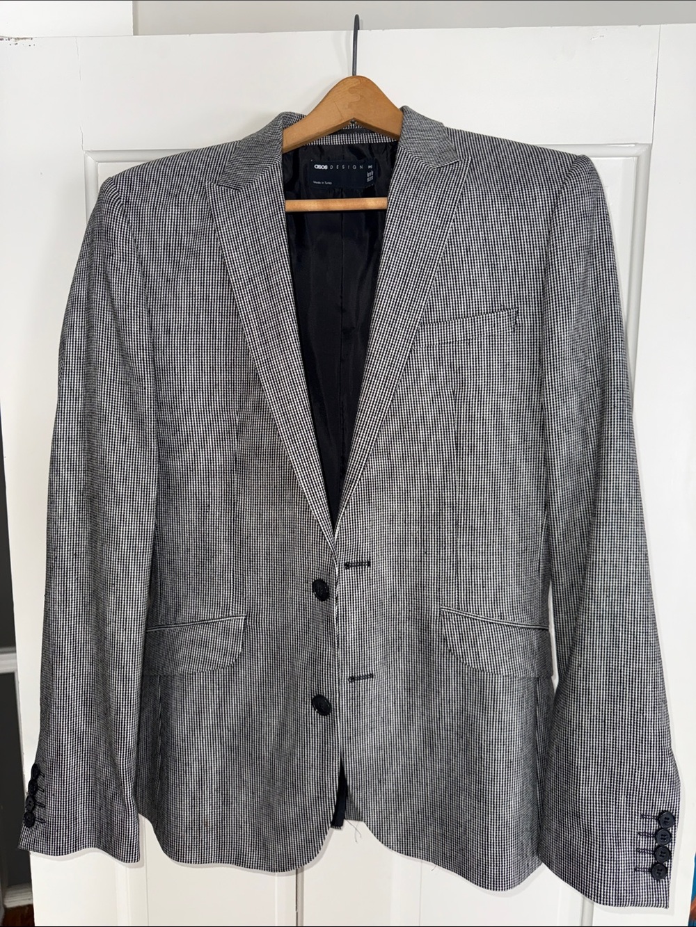 Men's Gray Houndstooth Blazer